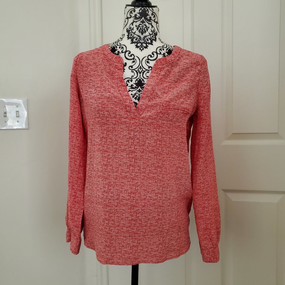 Joie Long Sleeve Tunic Blouse Top 100% Silk XS EUC